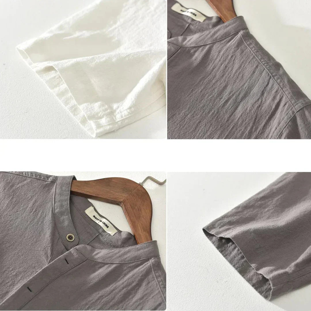 Chemise d’été en lin – Style masculin premium