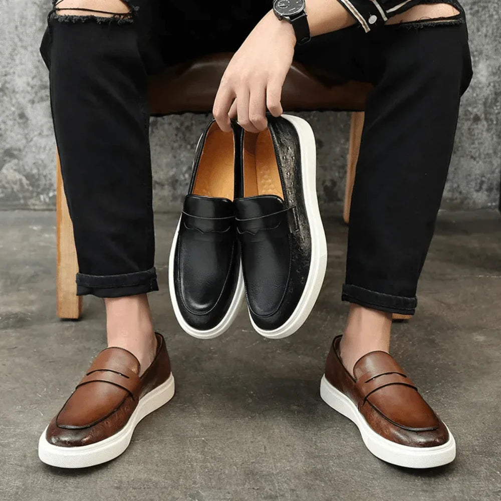 Leather Moccasin Slip-On for Men by Azenli