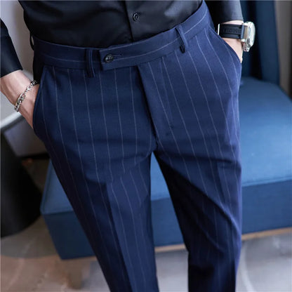 Pinstripe Suit Pants for Men