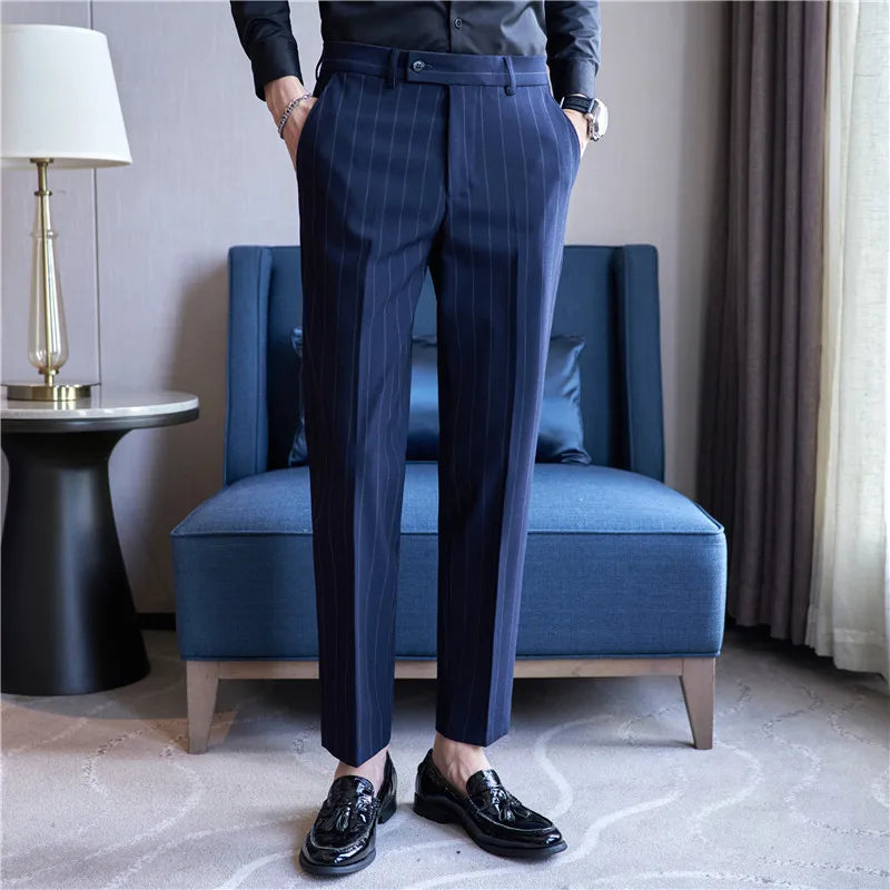 Pinstripe Suit Pants for Men
