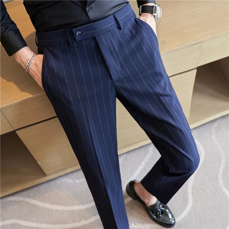 Pinstripe Suit Pants for Men