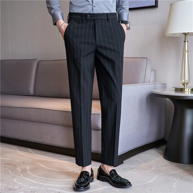 Pinstripe Suit Pants for Men